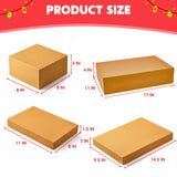 JOYIN 12PCS Brown Kraft Cardboard Gift Boxes with Lids for Presents, 4" Deep Large Shirt Robe Wrapping Boxes for Christmas Holiday, 4 Different Sizes Festive Xmas Lingerie Cupcake DIY Boxes JOYIN