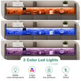 Novilla Queen Size Bed Frame With Headboard, Metal Frame With Lights & Charging, 12 Inches Storage Space, Heavy Duty Steel Slat Support, No Box Spring Needed Novilla