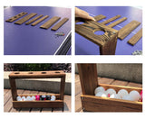 Ping Pong Paddle Holder Rack Rustic with Pre-Buried Sleeves Bolt Crack-Preventing Design Wood Table Tennis Ball Wall Mounted Storage Shelf (Rustic Wood) ozlvii