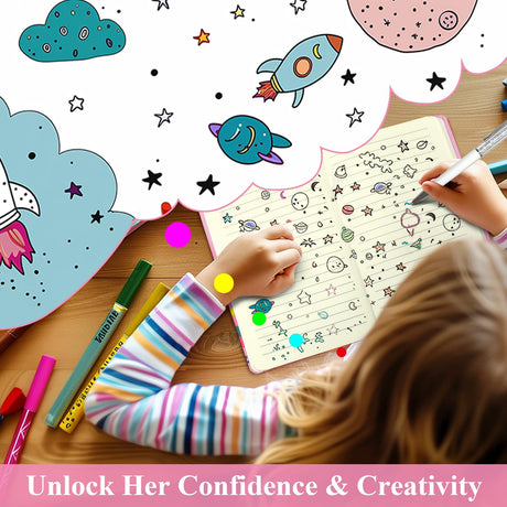 DWIYITTN Unicorn Journal for Girls - Gift for Kids - Diary with Pen & Magnetic Closure, 192 Pages for Writing, 5.3"x7.5" Hardcover Lined Notebook DWIYITTN