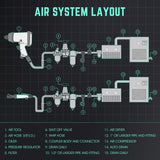 DNA MOTORING 17Pc Air Tool Kit 1/2-Inch Pneumatic Air Impact & Ratchet Wrench Kit Torque Wrench for Repairs, w/Case, Sliver/Black, TOOLS-00530 DNA MOTORING