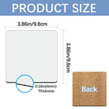 36 Pcs Sublimation Square Coaster Blanks Bulk with Cork Back MDF Sublimation Coasters Blanks Cork Back Heat Transfer Wood Hardboard Cork Coasters Sublimation Product Blank Coaster 3.86x3.86 Inch LaiHiulaan