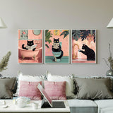 EIBEILI 3 Pack Black Cat Diamond Art Kits for Adults, Cat Diamond Painting Kits DIY 5D Full Drill Diamond Dot Gem Art Kit for Adults Wall Home Decor Arts Craft 12x16 inch EIBEILI