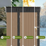 COMHOMA Shed Outdoor Storage Shed Metal,Lockable Doors Tool Sheds with Sloping Roof,Steel Garden Shed with Air Vent for Backyard,Patio,Lawn,Poolside (Brown, 5'*3') COMHOMA