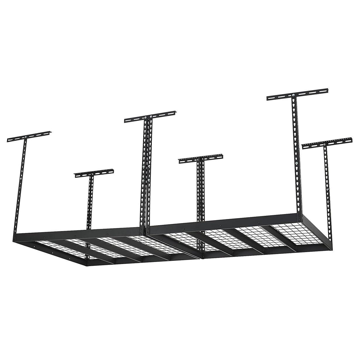 Klutch Overhead Garage Storage Rack — Adjustable Height, 96in.L x 48in.D x 23–37in.H Klutch