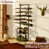 Poyilooo Gun Rack, Indoor Gun Racks for Wall Mount Gun Display Stand, Floor Gun Stand Holds up 5 Guns Storage Airgun Rifle Holder Hunting Gun Shelf (Medium 17.3 L*12.6 W*71 H in) Poyilooo