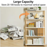 IBUYKE Modern 5-Tier Freestanding Wooden Bookcase - Stylish Multi-Purpose Organiser in White IBUYKE