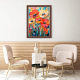 Lxmsja Abstract Poppies Diamond Art Kits for Adults, Flower Scenery DIY Full Drill Diamond Painting Kits for Beginners, 5D Gem Art Crafts for Adults, Home Wall Decor 12x16 inch Lxmsja