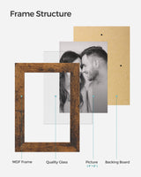 SONGMICS Collage Picture Frames, 4x6 Picture Frames Collage for Wall Decor, 10 Pack Photo Collage Frame for Gallery, Multi Family Picture Frame Set, Glass Front, Assembly Required, Rustic Brown SONGMICS