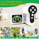 Laradola Microscope for Kids: Mini Pocket Digital Microscope 1000X Zoom Science Kits Learning & Educational STEM Toys for Age 3 4 5 6 7 8 10-12 Boys Girls Christmas Birthday Gifts Laradola