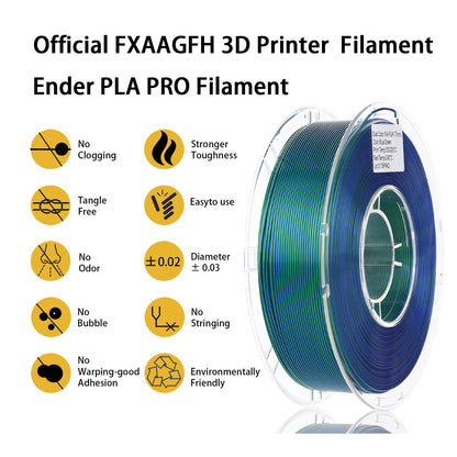 FXAAGFH 1KG 3D Printer Filament Bundle, 3 D PLA Printing Filament 1.75mm, Dual Color, +/-0.03mm, 1kg/2.2lbs Silk Blue Green - WoodArtSupply