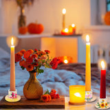 Havawish 24 Pcs Unfinished Blank Wooden Candlestick Holders Bulk Taper Candle Holders with Metal Candle Cups DIY Painting Decor for Wedding, Party Table Dining Decor Havawish