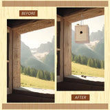 Qualirey 2 Pack Wood Carpenter Bee Traps with Solar Lights, Wasp Traps Outdoor Hanging Hornet Traps Effective Boring Hornet Trap for Outdoor Gardens Patios, 4.1'' W x 4.8'' H x 5.9'' D Qualirey