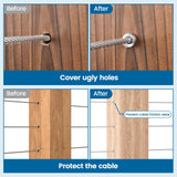 Muzata 100 Pack 1/8" Cable Railing Protector Sleeves T316 Stainless Steel Protective Sleeves Deck Cable Railing Hardware Kit for Wood Posts CR13 Muzata