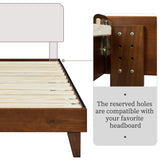 Yaheetech Queen Solid Pine Wood Platform Bed Frame with Supportive Slats and Headboard Compatibility Yaheetech