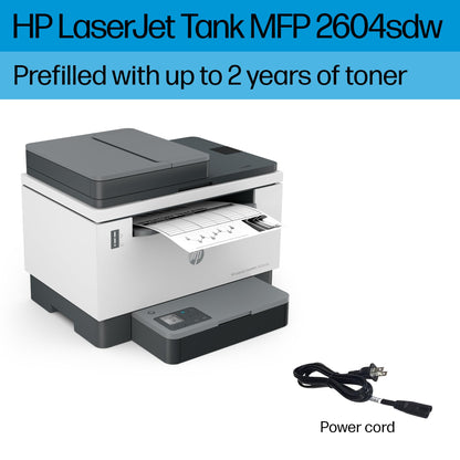 HP LaserJet-Tank MFP 2604sdw Wireless Black & White Printer Prefilled With Up to 2 Years of Original HP-Toner (381V1A)