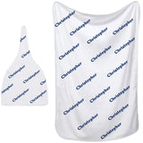 Sublimation Baby Name Blanket Soft Blank Name Blanket, 30 x 40 Inch, Sublimation Baby Blanket and Sublimation Baby Cap Newborn Hat for Boys and Girls, White Tatuo