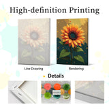 YOYA Framed Paint by Numbers Kit for Adults - Sunflower Adult Paint by Number Kits on Canvas with Easel, DIY Sunflower Paint by Number Framed Canvas for Home Wall Decor 8x12 Inch YOYA