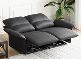 Belffin Leather Loveseat Recliner Sofa for Living Room Oversized Black Manual Reclining Couch for Living Room Double Recliner Home Theater Seating. Black Couch Belffin