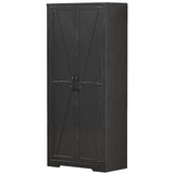 SPERTIKC Wardrobe Closet with Doors, 72" Armoire Wardrobe Cabinet, Dark Black Bedroom Storage Cabinet with Hanging Rod for Pantry, Kitchen SPERTIKC