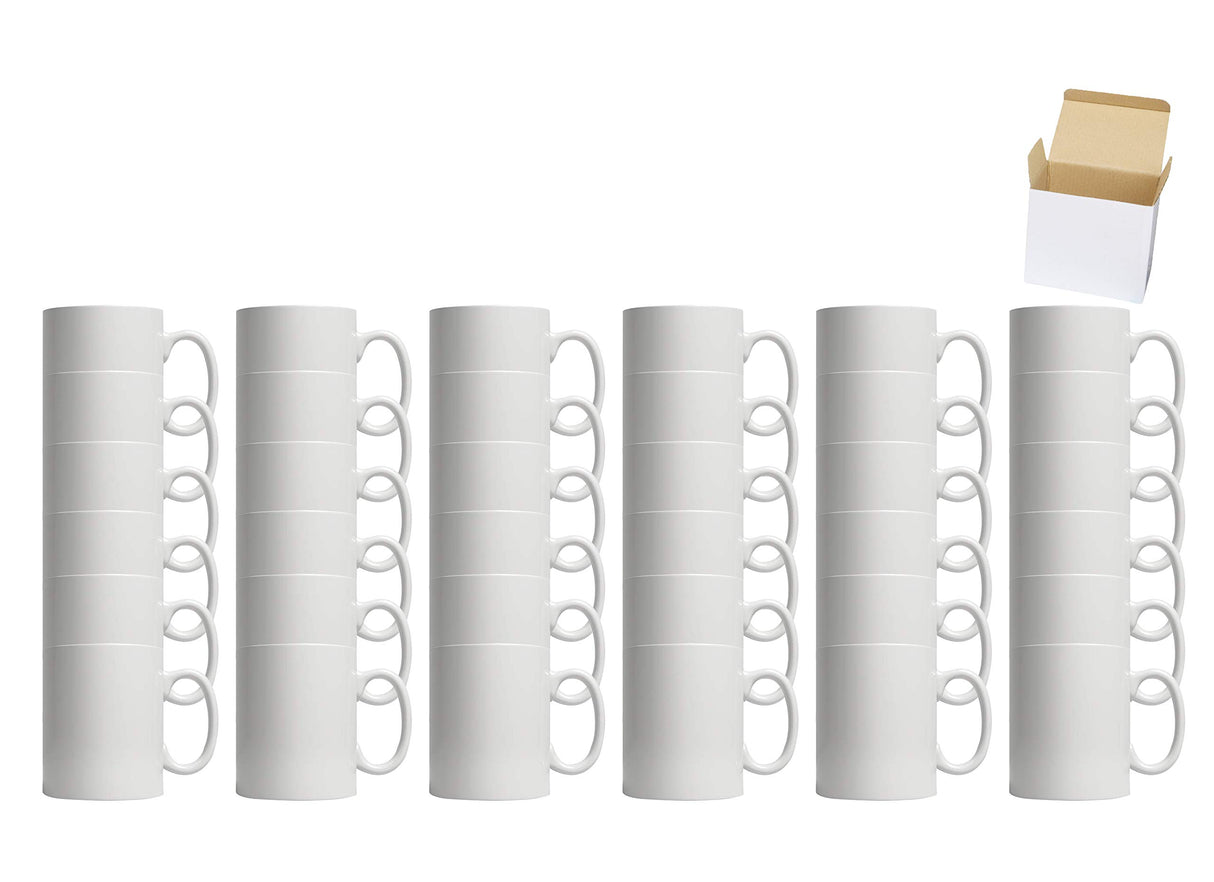 Home VSS 11oz White Ceramic Sublimation Coffee Mug in White Gift Box, White, Case of 36 Home VSS