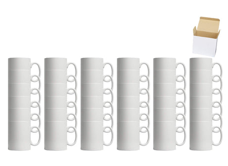 Home VSS 11oz White Ceramic Sublimation Coffee Mug in White Gift Box, White, Case of 36 Home VSS