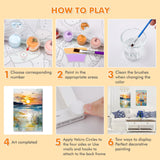 Bowetile 2 Pack Landscape Paint by Numbers for Adults Beginners Framed, Beach Adults' Paint-by-Number Kits, Easy Adult Paint by Number Kits on Canvas, Acrylic Number Painting for Home Decor, 8x12in Bowetile