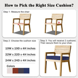 MJIAIDEA Outdoor Chair Cushions Set of 2 for Patio Furniture 22x22x4 Inch Waterproof Patio Chair Cushion 3 Year Color Fastness Square Elastic Foam Garden Sofa Couch Pads with Ties and Handle,Blue MJIAIDEA