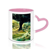 Sumex 11oz Set of 12 Sublimation Blanks Ceramic Coffee Mug with Heart Handle for Tea, Milk, Latte, Hot Cocoa,Pink Inner and Handle Sumex