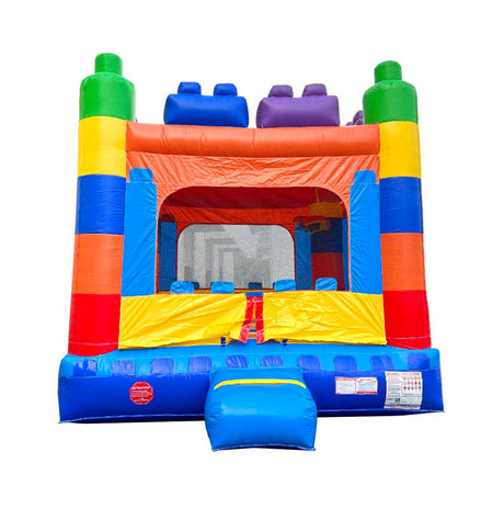 Crossover Building Blocks Inflatable Bounce House, Bouncy Jump Castle for Kids and Toddlers, Outdoor Birthday Party Jumping Bouncer, Commercial-Grade, Without Blower, 13 x 12 x 14.5 Ft Pogo Bounce House