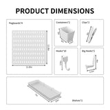 SHGJ&SOFT PegBoard Combination Kit, Pegboards and Accessories Modular Hanging, Wall Organizer Pegboard for Home and Office,24″×24″, Wall Mount Display Pegboard Panel Kits (White, 4 Pieces) SHGJ&SOFT