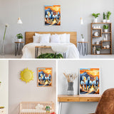 GDYEEH DIY 5D Running Horse Diamond Art Kits, Round Full Drill Mountain Diamond Painting Picture, Sunset Painting by Numbers Art Kits for Adults Beginners Home Wall Decor 12x16 inch GDYEEH