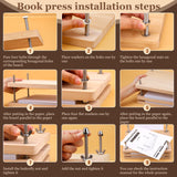 JUPEAN 34 Pcs Book Binding Kits, Book Press(11.81”x7.56”), Books Making Kit with Bone Folder Bookbinding Needles Waxed Threads Books Binding Awl, Bookbinding Tools for Beginners JUPEAN