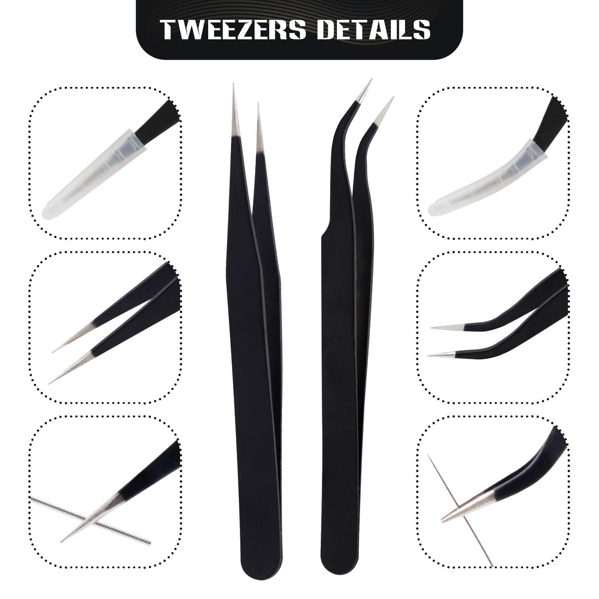 KITANIS 3D Printer Nozzle Cleaning Kit with Brush - 10 Pieces 0.4 mm Cleaning Needles, 2 Types Sophisticated Tweezers and 2 Pieces Cooper and Stainless Wire Cleaning Brushes KITANIS