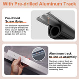 Nayotaa Heavy-Duty U+O Ring Garage Door Seals Bottom Rubber Kit, with Garage Door Pre-Drilled Aluminum Track Retainer Base (10Ft/3m) Nayotaa