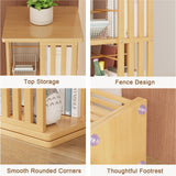 SUZEPER 360° Rotating Bamboo Bookshelf Tower – 5 Tier Floor Standing Storage Rack in Tan SUZEPER