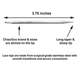 ChiaoGoo Twist Red Lace 4-Inch Small 7400-S Interchangeable Circular Knitting Needle Set, Sizes US 2, 3, 4, 5, 6, 7, 8, Stainless Steel with 4 Cords with Project Bag ChiaoGoo