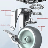 HOLKIE 3 inch Caster Wheels with Side Brakes Swivel Casters for Workbench, Furniture or Other Equipments Load Capacity 500LBS (Set of 4) HOLKIE