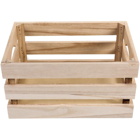 Zerodeko Storage Box Large Storage Holder Wood Crates Kid Toy Storage Organizer Wood Storage Crates Nesting Crate Vintage Storage Case Goods Holder Clothing Wooden Office Props, 30X20X16CM Zerodeko