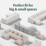 ZINUS Luca Reversible Chaise Sectional Sofa, Modern Style, Flexible Modular Design, Easy Tool-Free Assembly, Grey ZINUS