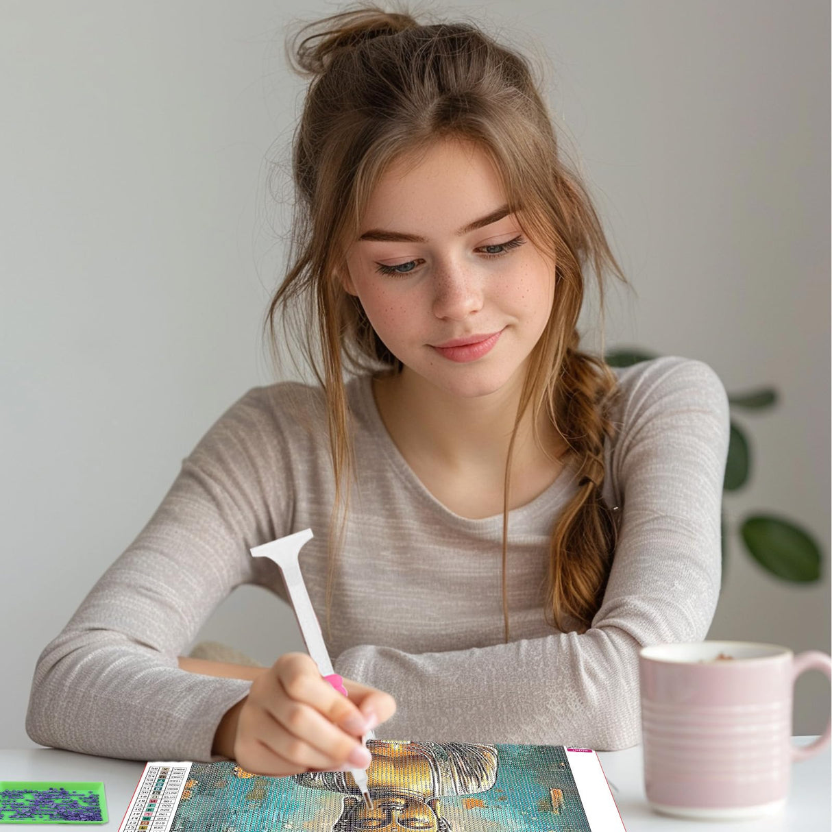 SENQAO Buddha Diamond Art Kits for Adults, DIY 5D Lotus Diamond Painting Kits for Beginners, Round Full Drill Diamond Dots Paintings, Diamonds Pictures Gem Art for Adults Crafts Home Decor 12x16inch SENQAO