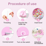 Hicdaw Electric Bead Spinner Kit - Clay Bead Spinner with 2 Needles for Crafting - Bracelet & Necklace Maker, Pink Hicdaw