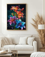 Lily Flowers Diamond Art Kits for Adults, Easy Crafts 5D Diamond Painting Dot Kit for Adult Beginners, Plant Flower DIY Round Dots Full Drill Diamonds Paintings Arts for Home Wall Decor Gifts 12X16 In Luckyrichrui