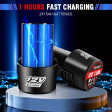 Cordless Electric Ratchet Wrench Set, 3/8" Ratchet Wrench, 12V Power Ratchet Driver with Fast Charger and 300 RPM Speed, 7 Sockets Cordless Ratchet Set with 2*1500 mAh Batteries for Table, Bike, DIY Yiyai