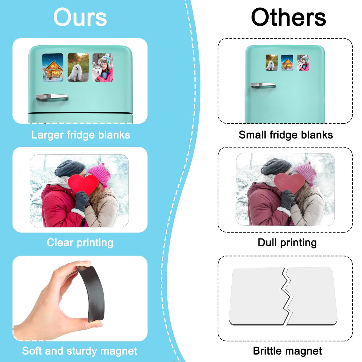 30 Pcs Sublimation Magnets Blanks Car 3.5 x 2.5 Inch Sublimation Blank Magnets Bulks DIY Decorative Magnets for Home Kitchen Fridge Refrigerator Microwave Oven Wall Door Decoration Office Calendar Youyole