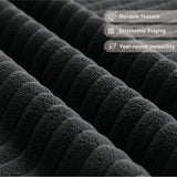 Cozy Castle 71" Loveseat Sofa, L Shaped Comfy Corduroy Boneless Couch with Deep Seat and Ottoman Chaise Cloud Sofa Upholstered Couches for Living Room Bedroom No Assembly Required (Black) Cozy Castle