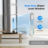 Purewell 2.25G Gravity Water Filter System with Water Level Window, 3-Stage 0.01μm Ultra-Filtration Stainless Steel Countertop System with 2 Filters and Stand, Reduce 99% Chlorine, PW-KS Purewell