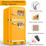 Sublimation Blanks Magnet 3x3 inch, Home Kitchen Blanks Refrigerator Magnets Bulk with 12 PCS Large Square Blanks, 12 PCS Magnet for Fridge Office Calendar Décor Personalized DIY Sublimation Items Cruzix