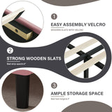 BarnFurin Pink King Size Bed Frame with LED Lights and Upholstered Headboard BarnFurin