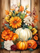 MBNTJHT Autumn Diamond Painting Kits for Adults,DIY Fall Pumpkin Diamond Art Kits for Beginners,5D Full Drill Round Gem Art Painting Craft for Home Wall Decor 12x16 Inch MBNTJHT